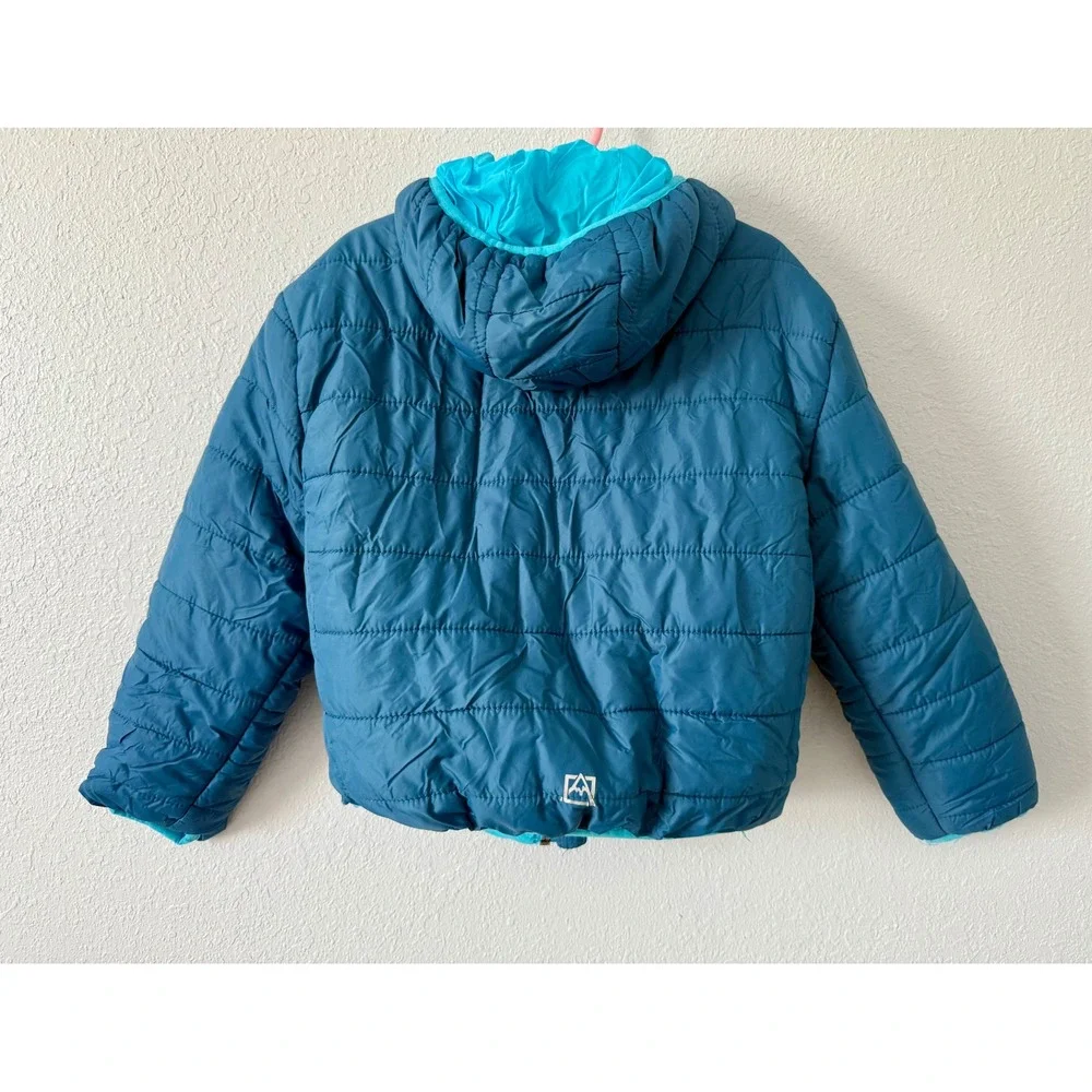 Avalanche Puffer Jacket Kids Size 5 Blue Excellent Hooded Quilted Insulated Coat